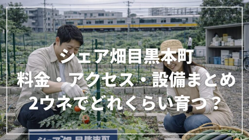 シェア畑目黒本町の料金・アクセス・設備まとめ｜2ウネでどれくらい育つ？