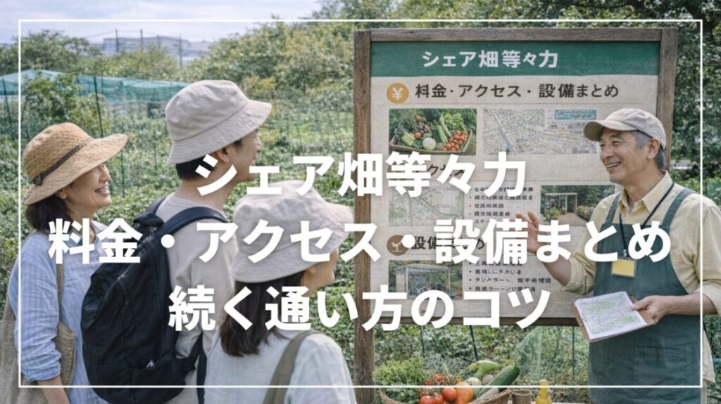 シェア畑等々力の料金・アクセス・設備まとめ｜続く通い方のコツ