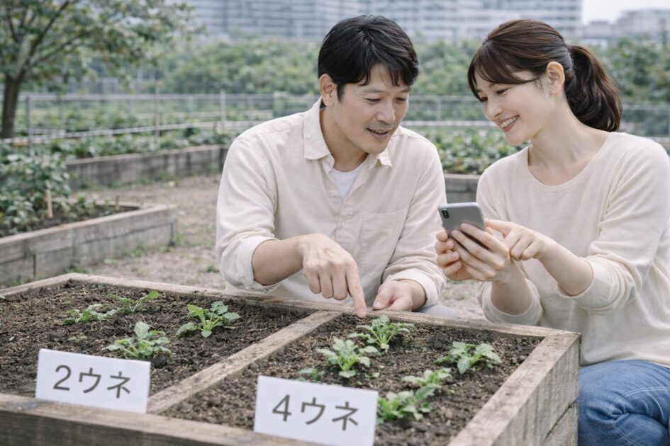 料金と区画サイズ｜月額と1年目総額の見方（2ウネ／4ウネ）