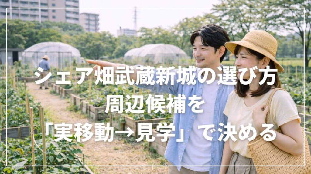 シェア畑武蔵新城の選び方|周辺候補を「実移動→見学」で決める