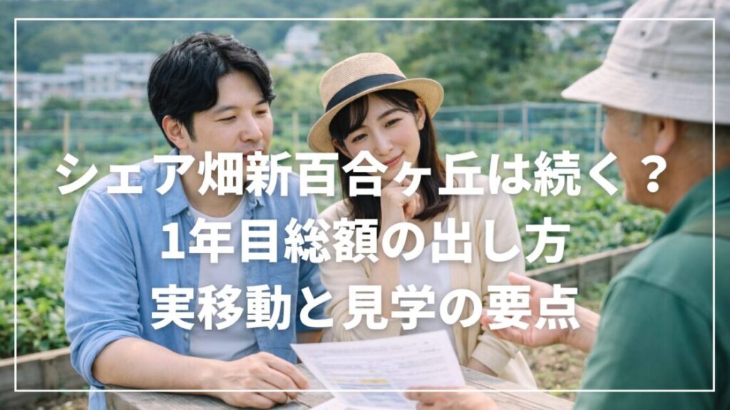 シェア畑新百合ヶ丘は続く?1年目総額の出し方や実移動と見学の要点