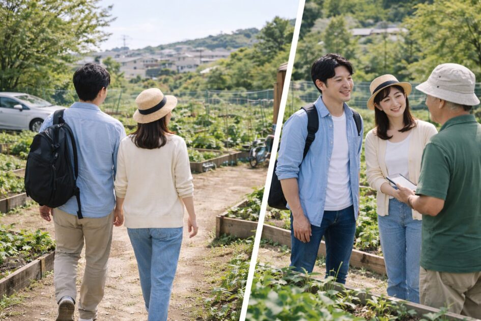 シェア畑東有馬は「実移動→見学」で決める