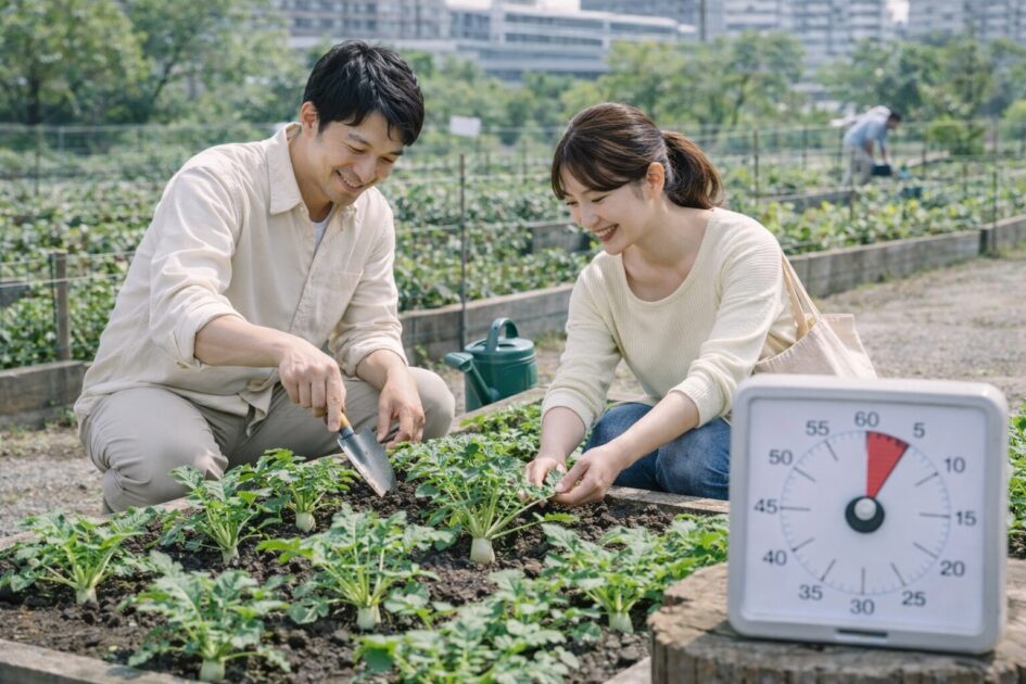 シェア畑の大根は「週1×60分」で回せる