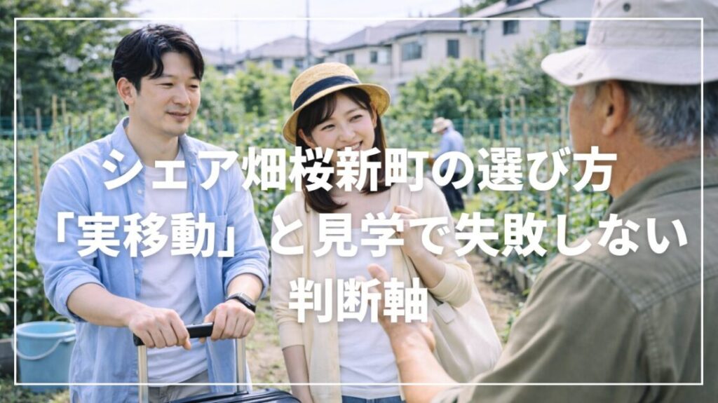 シェア畑桜新町の選び方｜「実移動」と見学で失敗しない判断軸