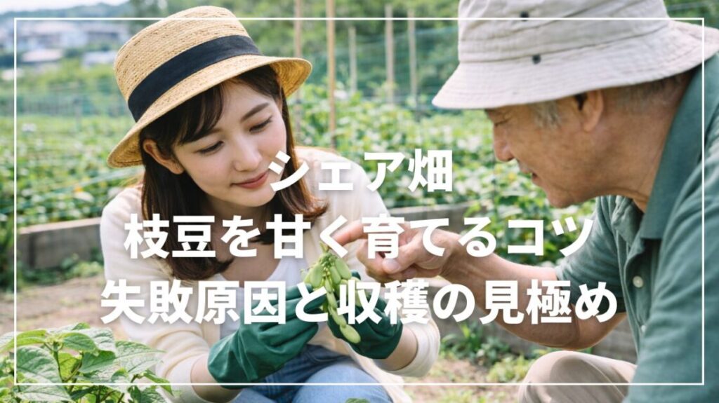 シェア畑で枝豆を甘く育てるコツ｜失敗原因と収穫の見極め