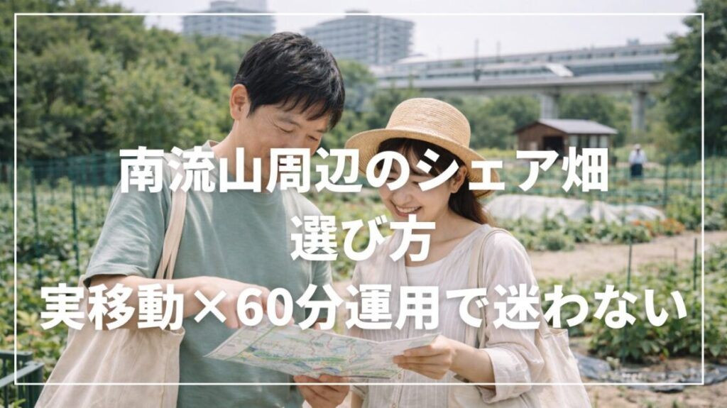 南流山周辺のシェア畑の選び方｜実移動×60分運用で迷わない