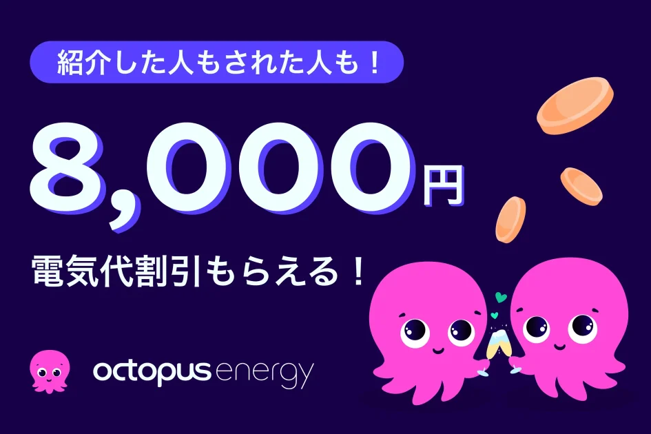 オクトパスエナジー紹介特典で電気代がおトク