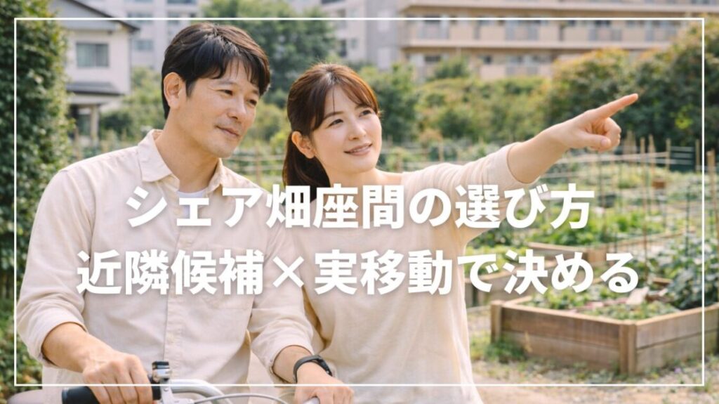 シェア畑座間の選び方|近隣候補×実移動で決める