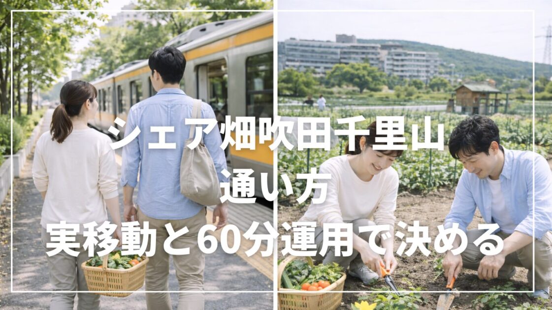 シェア畑吹田千里山の通い方｜実移動と60分運用で決める