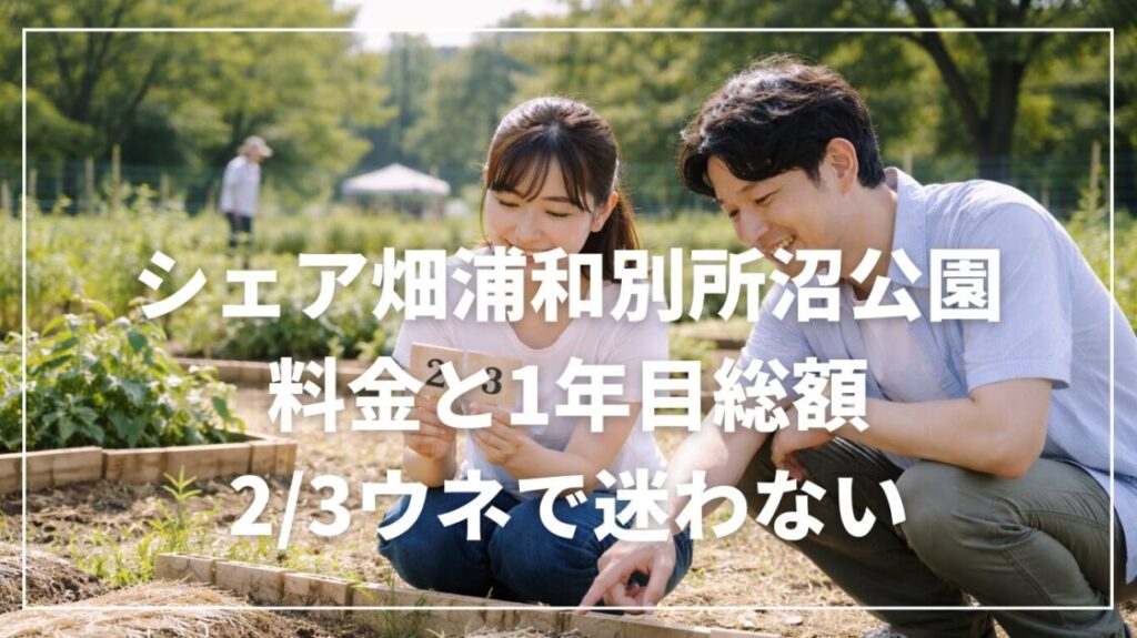 シェア畑浦和別所沼公園の料金と1年目総額｜2/3ウネで迷わない