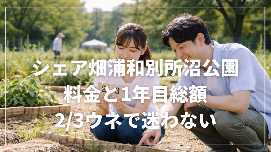 シェア畑浦和別所沼公園の料金と1年目総額｜2/3ウネで迷わない