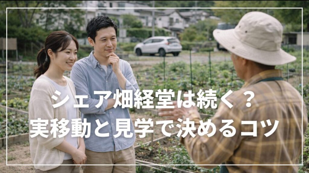 シェア畑経堂は続く？実移動と見学で決めるコツ