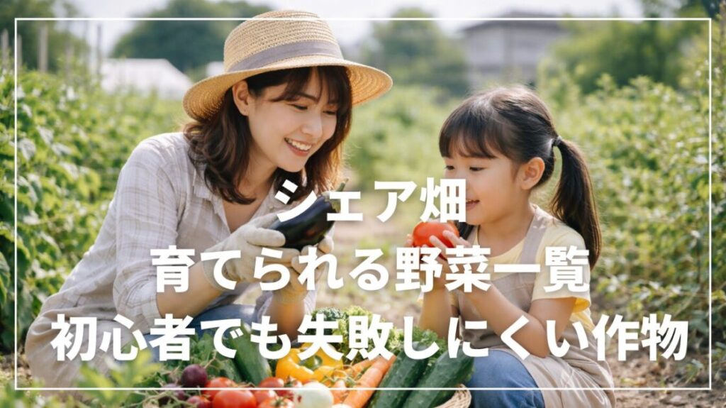 シェア畑で育てられる野菜一覧｜初心者でも失敗しにくい作物