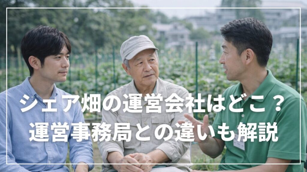 シェア畑の運営会社はどこ?運営事務局との違いも解説