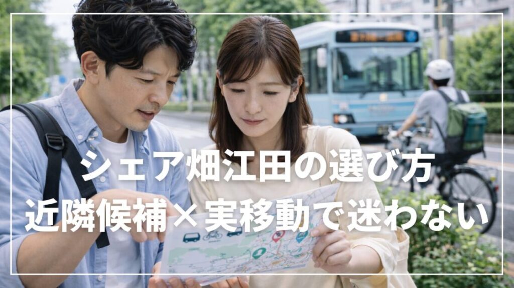 シェア畑江田の選び方|近隣候補×実移動で迷わない