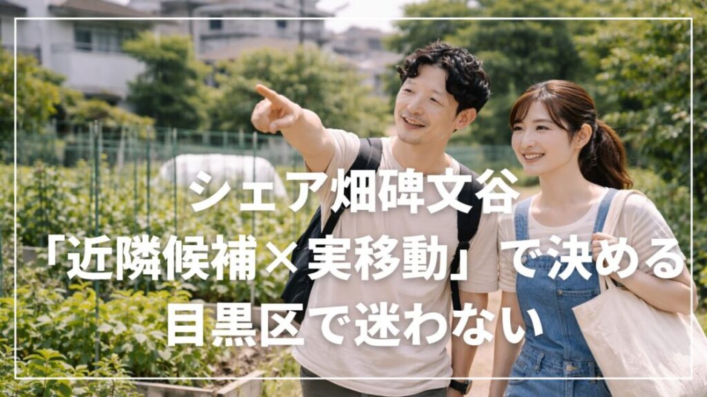 シェア畑碑文谷は「近隣候補×実移動」で決める｜目黒区で迷わない