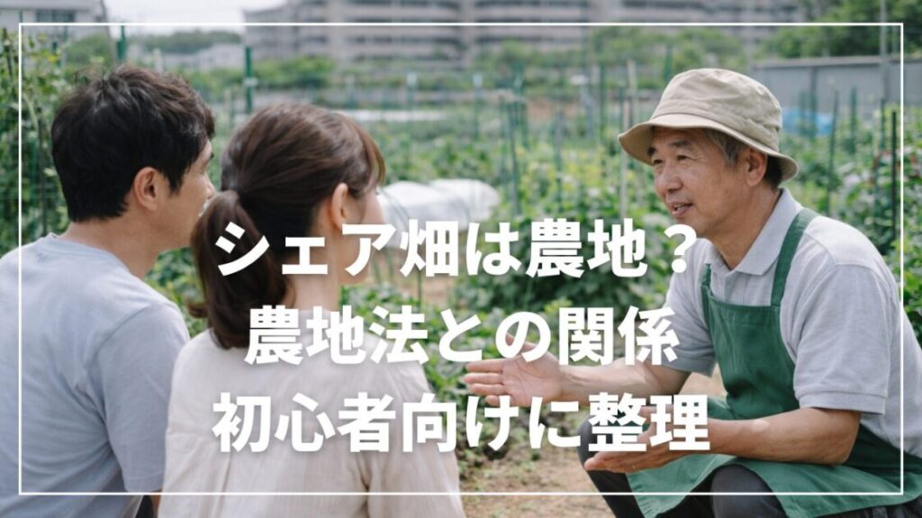 シェア畑は農地？農地法との関係を初心者向けに整理