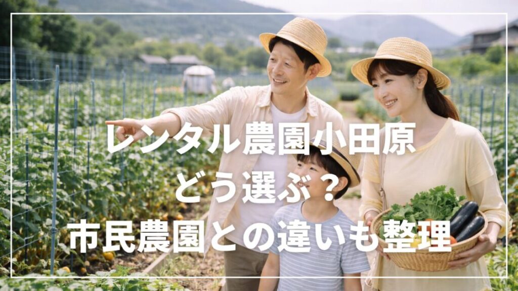 レンタル農園小田原はどう選ぶ？市民農園との違いも整理