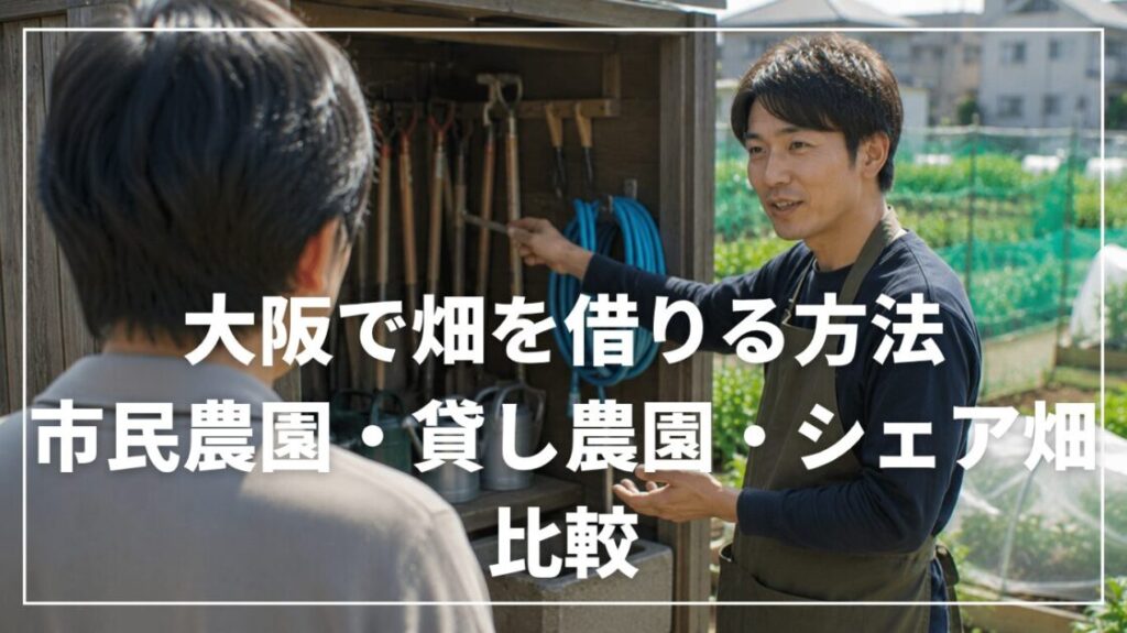 大阪で畑を借りる方法｜市民農園・貸し農園・シェア畑を比較